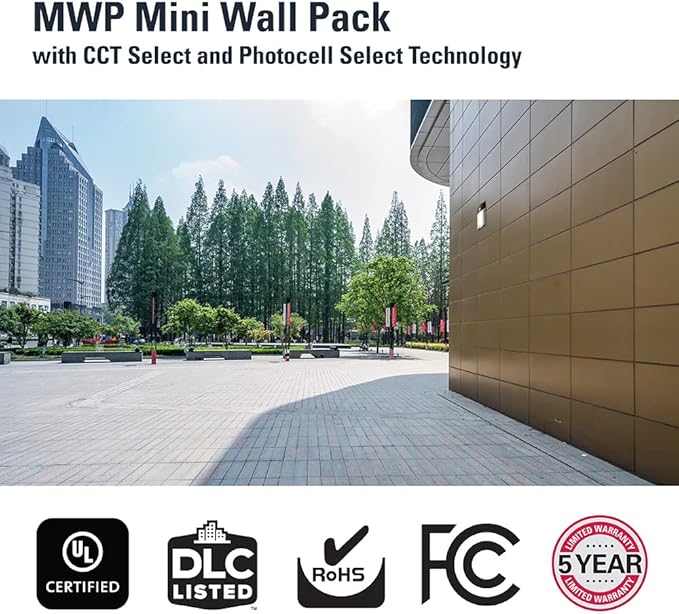 150- Watt Equivalent Integrated LED Bronze Finish Dusk to Dawn Mini Wall Pack Light Selectable CCT 3000K/4000K/5000K