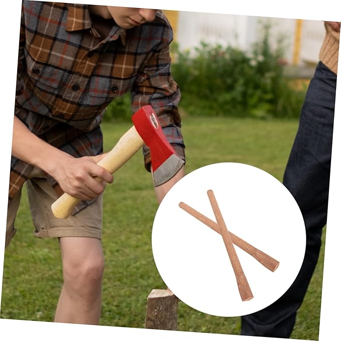 2Pcs Wooden Hatchet Handle Replacement Durable Camp Ax Handle Skid Grip Shockproof Design for Broad Axe Easy Installation Reliable Outdoor Tool