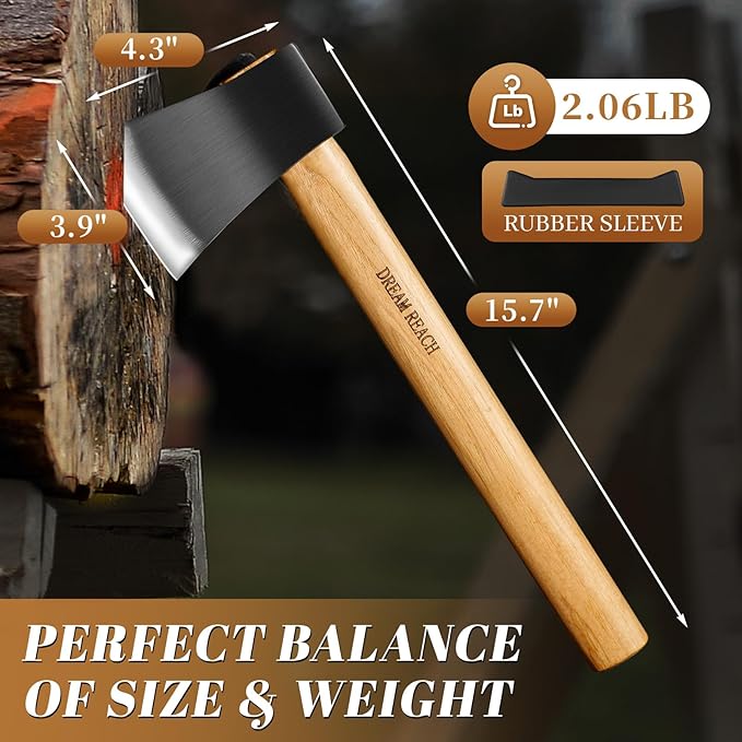 Dream Reach Throwing Axe Set - 3 PCS Hand Forged Throwing Hatchet 15.7 Professional Throwing Game Axe for Backyard Competition Recreation