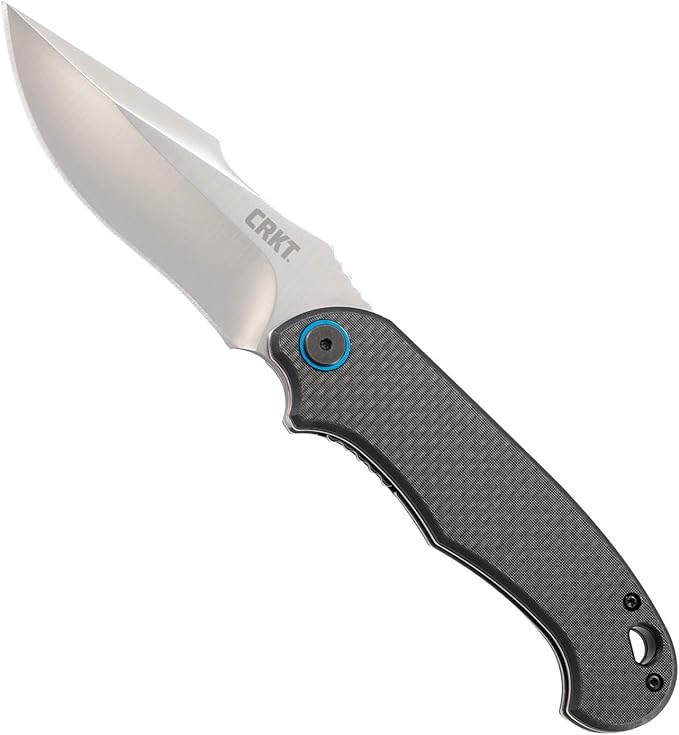 CRKT P.S.D. (Particle. Separation. Device.) Assisted Folding Knife with Liner Lock: 1.4116 Plain Edge Blade Carbon Fiber w/G10 Base Handle Reversible Pocket Clip 7920