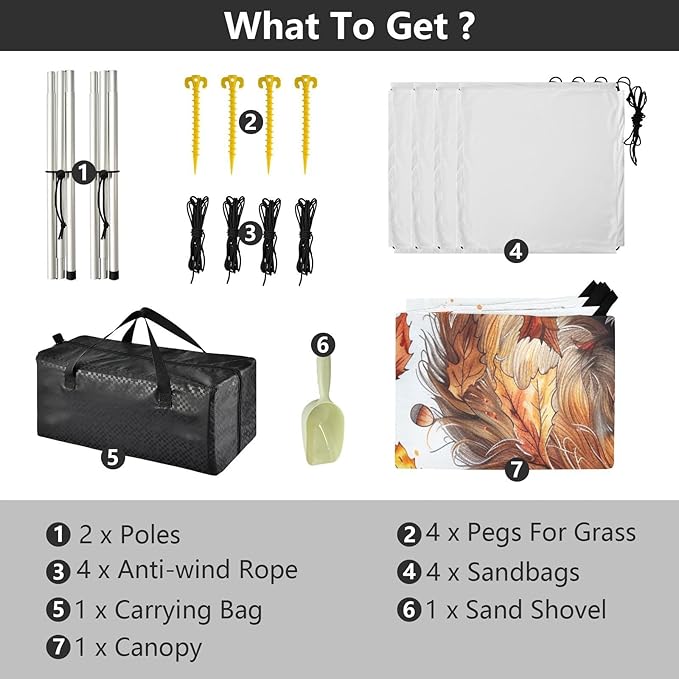 ALAZA Fox Maple Leaves Watercolor Beach Tent Sun Shelter UPF50+ Protection Beach Shade Canopy w/ 4 Sandbags for Outdoor Camping Fishing Backyard Fun Picnic 10x9 ft