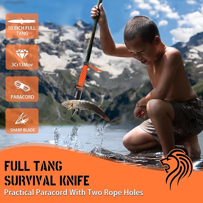 NedFoss 15 Inch Machete 10 Inch Camping Axes and Hatchets Machetes Knife Set with Shock Reduction Handle Machete for Yard Work Cutting Trees Heavy Duty Bushcraft Garden Clearing Survival Gifts