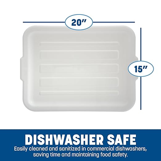 Carlisle FoodService Products N4401202 Comfort Ergonomic Wash Basin Tote Box Lid Universal White (Pack of 12)