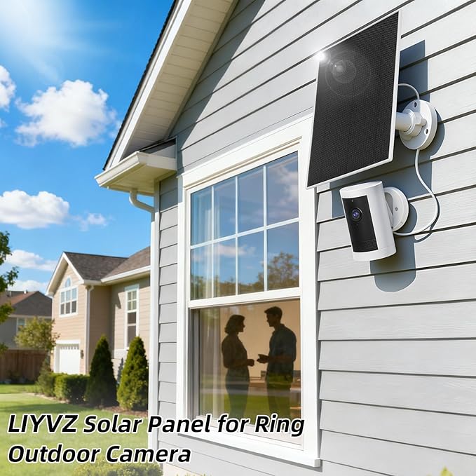 LIYVZ 5W Solar Panel Ring with 8000mAhBattery Ring Spotlight Cam Plus &amp Stick Up Camera Solar Panel for Ring Camera