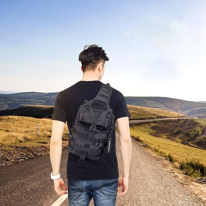 hopopower Tactical Sling Bag Sport Bag Military Rover Shoulder Backpack EDC Assault Range Bag Chest Pack Handbag Waterproof
