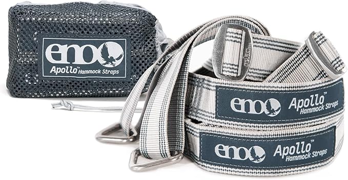ENO Apollo Suspension System - Tree Strap for Hammock - Hammock Accessories for Backyard Patio or Balcony Furniture and Decor - Grey/Charcoal