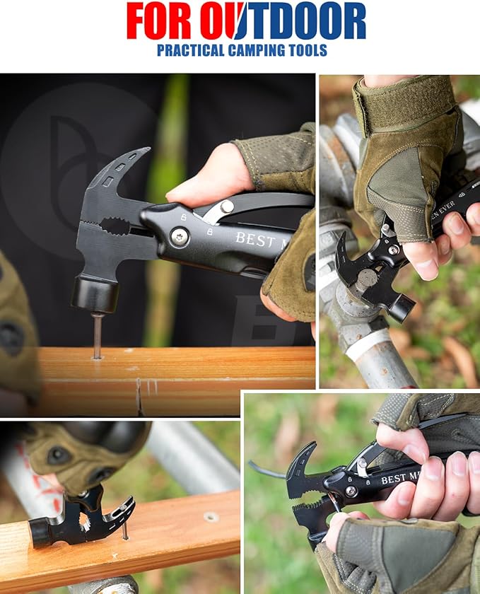 BIBURY Multi-Tool Gifts for Him 12 in 1 Hammer Multitool Gifts for Men Gift for Dad Who Have Everything Mens Valentines Day Gifts Cool Gadgets for Boyfriend Husband
