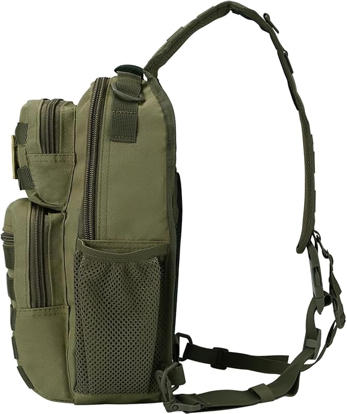 Tactical Shoulder Sling Bag Small Chest Pack 13L Backpack for Men Outdoor Sports Olive
