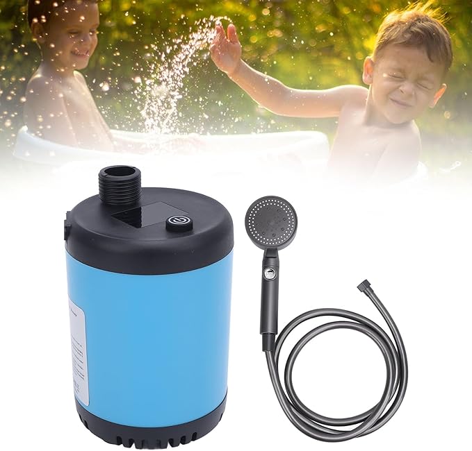 TARSHYRY Portable Camping Shower Rechargeable Pump with 2M Hose 7800mAh Battery for Outdoor Hiking Beach Travel ABS Material