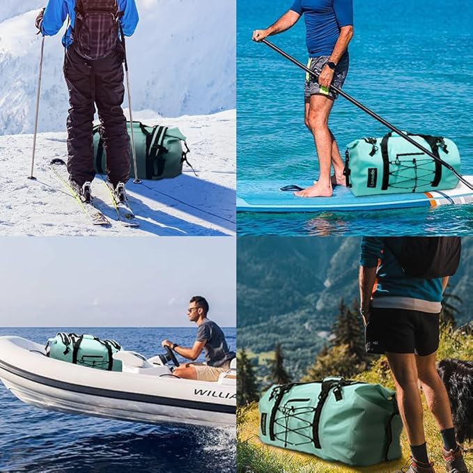 80L Dry Bag Large Waterproof Bag Roll-Top Heavy Duty Fishing Duffel Bag with Durable Straps &amp Handles for Kayaking Paddle boarding Boating Rafting Fishing