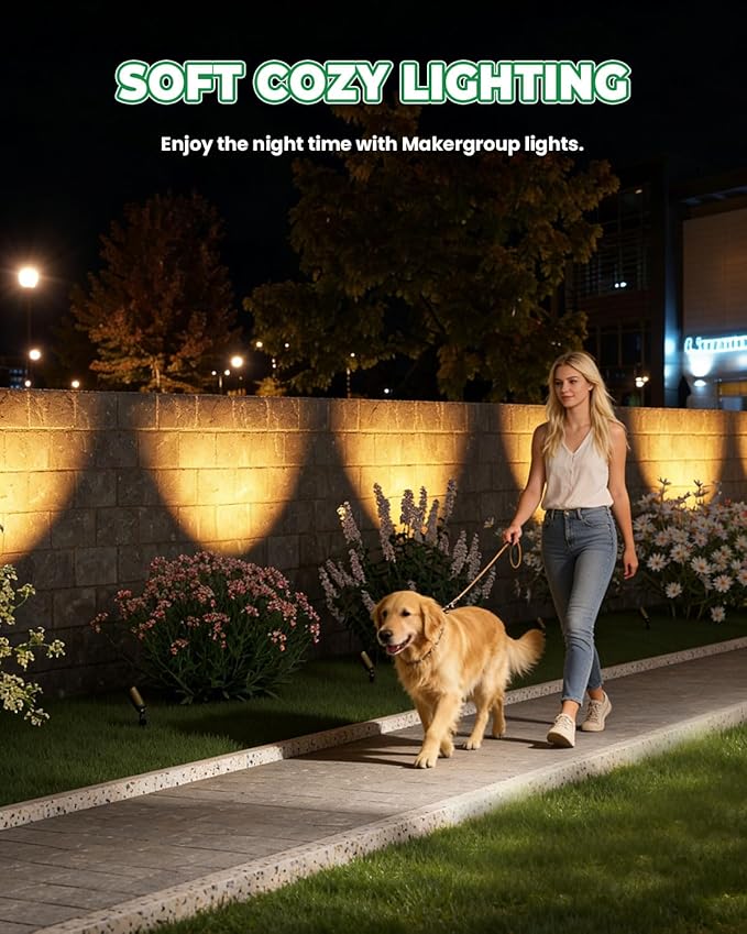 Low Voltage Brass Landscape Lights Solid Outdoor Spotlights with Replaceable MR16 LED Bulb 5W 2700K Warm White 12V 24V Landscape Lighting Waterproof Design for Garden Yard Patio
