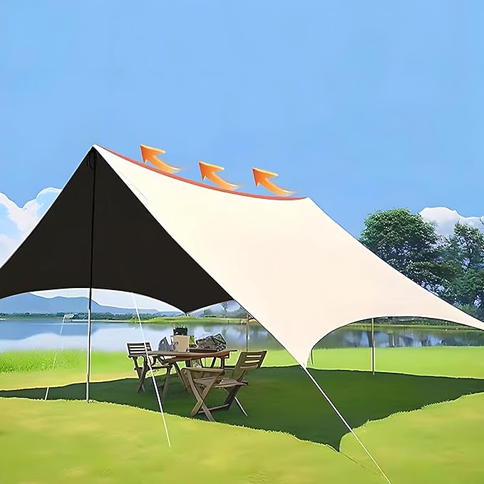 UV Protection Shade Canopy Weather Resistant Sand Beach Tent Camping Sun Shelter Portable Outdoor Canopy Tent Windproof Pop Up Shelter