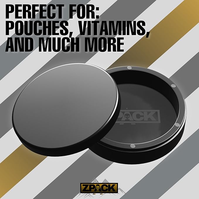 ZPACK Metal Can | Metal Pouch Can | Signature Series | Premium Aircraft-Grade Aluminum Container with Magnetic Closure | Slim EDC Pocket Tin | Carved Engraved Design | Gift for Him (Gunmetal)