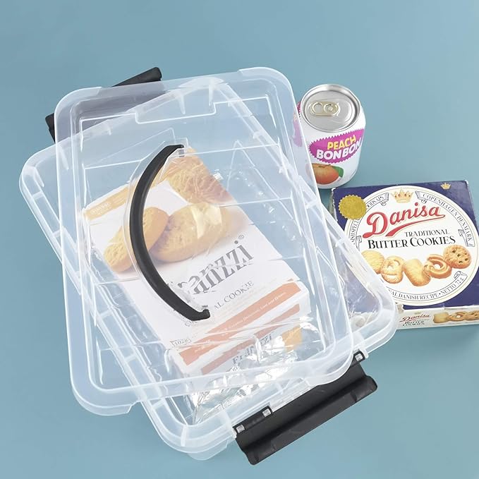 6-pack Clear Storage Boxes Latching Storage Bins with Lids 11.02'' x 7.71'' x 5.7''