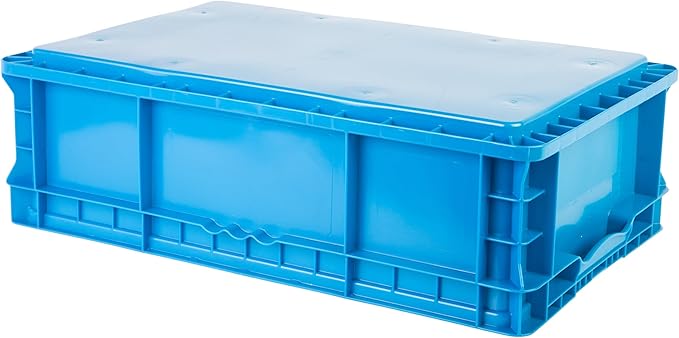 Hudson Exchange 24 x 15 x 7.5 (36 Pack) Straight Wall Handled Storage Container Tote Blue