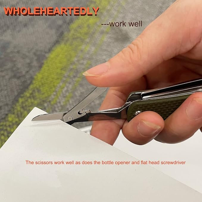 Ruike Keychain Small Pocket KnifeFolding 6 in 1 Multitool12C27 Steel StainlessG10 HandleMini EDC Tactical Camping Army Tac Survival Hunting GearKey Compact ScissorsScrewdriverBottle Opener Tool