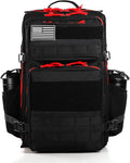 45L Military Tactical Backpacks Molle Army Assault Pack Bug Out Bag Hiking Treeking Rucksack Large Capacity Backpack Backpack(Black and red)