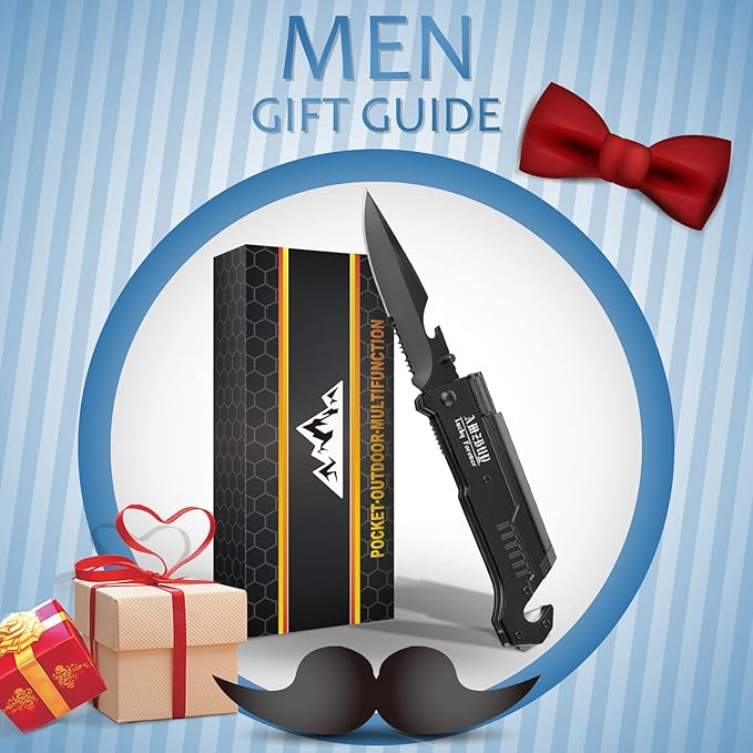 Stocking Stuffers for Men Dad Gifts: 2Pack Christmas for Adults Women Present Idea 7-In-1 Multi Tool Camping Fishing Multitool Birthday Gadgets for Him Boyfriend Husband Who Have Everything