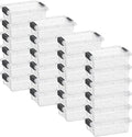 Superio Clear Storage Boxes with Lids 1.27 Quart Plastic Container Bins for Organizing Stackable Crates BPA Free Non Toxic Odor Free Organizers for Home Office and Dorm 24 Pack