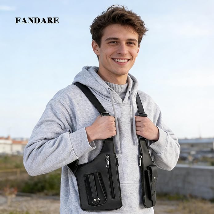 FANDARE Anti-Theft Underarm Chest Bag Double Shoulder Armpit Holster Tactical Sling Ba