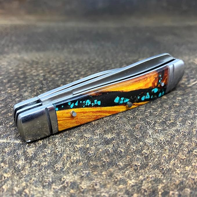 HOOEY Unisex Small Turquoise Trapper Knife Brown One Size