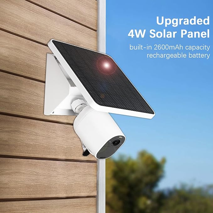 4W Solar Panel Charging Mount for Arlo Essential 2K (2nd Gen)Essential XLEssential SpotlightArlo Pro 6/6 XLPro 4/3/2Pro 5S 2KUltra 2UltraIP67 Weatherproof Continuously for 365 Days-2Pack