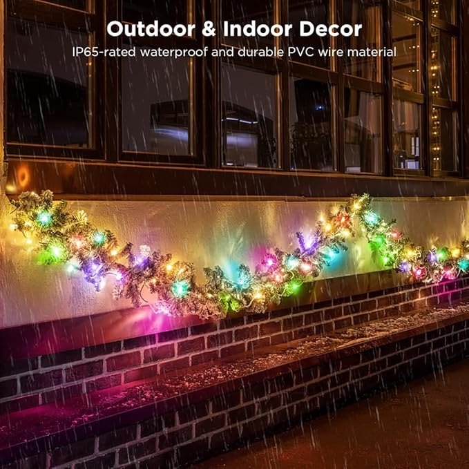 50ft Color Changing Christmas String Lights 150 LED Twinkle Fairy Lights String Waterproof 200+ Scene Modes Smart App &amp Remote for Indoor Outdoor Christmas Tree Party Bedroom Patio Decor