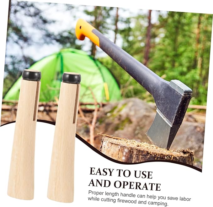 2set Wooden Replacement Handles for Hatchets Smooth Finish Easy Install for Camping and Outdoor Use