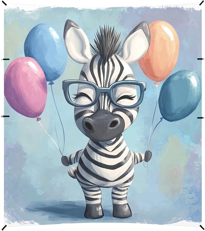 ALAZA Cute Party Zebra Balloon Beach Tent Sun Shelter Portable Canopy Sunshade for Outdoor Camping Picnics Backyard Fun 10x9 ft