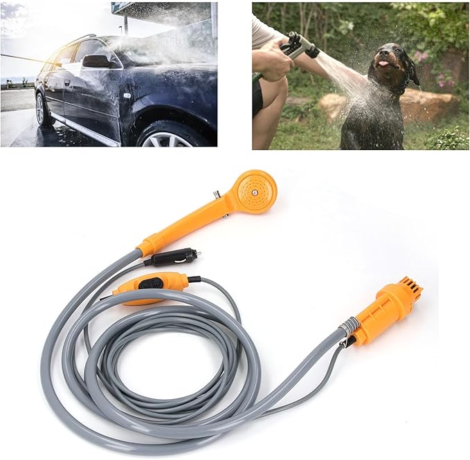 Camping Travel Shower Adjustable Water Flows Portable Car Shower Kit Leakproof Water Pumps for Camping Hiking Outdoor Travel