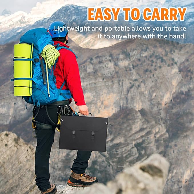 100W Portable Solar Panel for Power Station Generator iPhone Galaxy Tablets Foldable Solar Charger with USB QC 3.0/USB C/18V DC IPX4 Waterproof Solar Panels for Camping Outdoor Van RV Trip