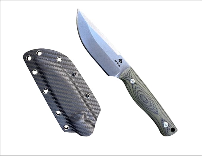 Fixed Blade Knife Carbonfiber &amp G10 Scales EDC With Kydex SheathIdeal for Skinning Survival Camping Hunting &amp Outdoor Tactical Pocket Knives For Outdoors (AT_006)