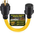 Kanayu NEMA L14-20P to L14-30R 20amp to 30amp Generator Adapter Cord 4 Prong Locking Generator 20amp Male Plug to 30amp Female Receptacle Adapter 1 ft
