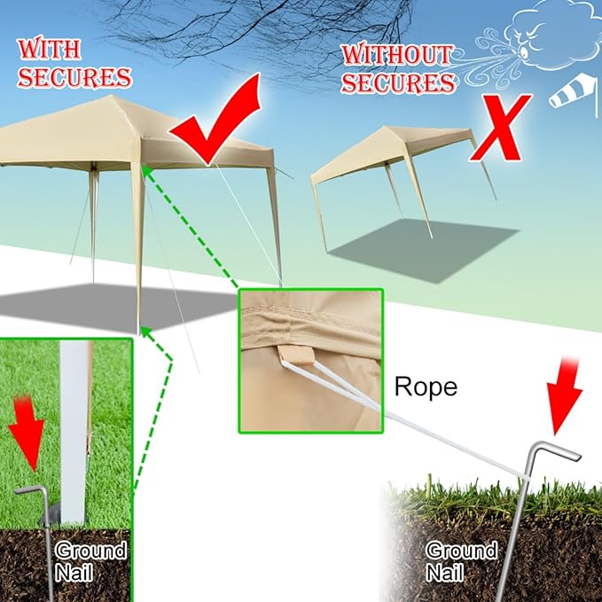 10'x10' Right-Angle Waterproof Outdoor Party Canopy Folding Tent with 2 Doors4 Sidewalls and 2 WindowsGazebo SunWall for Backyard BBQ Picnics Patio Garden Camping