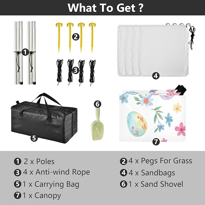 xigua Easter Egg Beach Tent Sun Shelter with Carrying Bag - Silver Coated Oxford Fabric Beach Canopy for Beach Camping Fishing - Includes Windproof Ropes Sandbags &amp Stakes