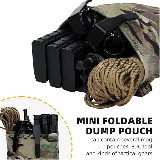 Compatible For Tactical Foldable Recycling Bag Dump Pouch Drop durable Mini(MC)