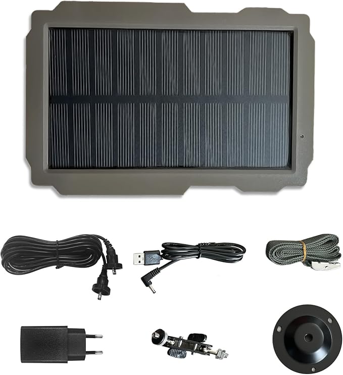 Lixada Trail Camera Solar Panel Kit 3000mAh 6V-12V Rechargeable with 360° Rotable Holder and 9.8ft Cable Solar Charger for Hunting Camera