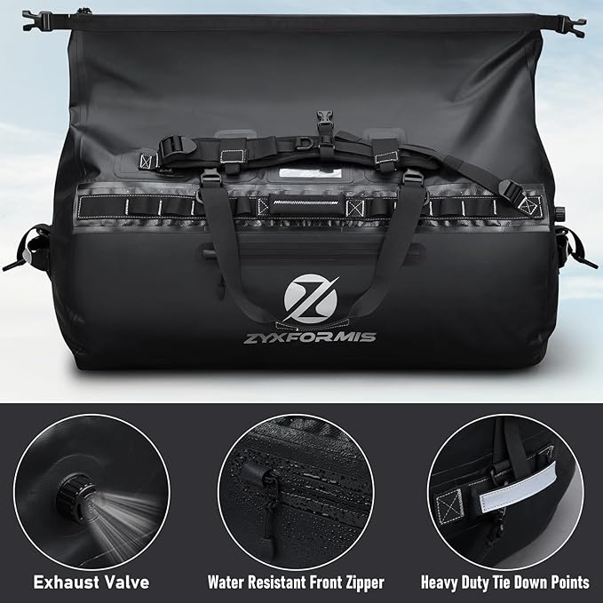 Waterproof Duffle Bag Large Marine Dry Bags Heavy Duty Adventure Travel Bag for Men and Women Waterproof Duffel Backpack for Kayaking Boating Hiking Camping Vacation 65L 110L 160L
