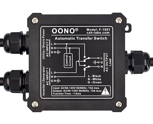 AC120V 15Amp Automatic Transfer Switch ATS Auto Transfer Switch (IEC320 C14/C13)