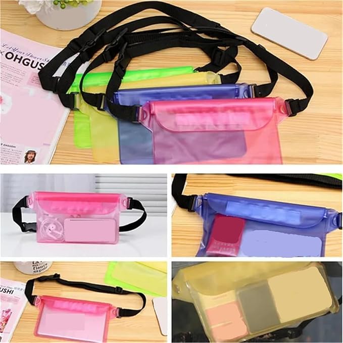 Waterproof Dry Bag 3 Layers High Waterproof Sealing Swimming Bag Large Size Transparent Underwater Dry Protection Bag for Mobile Phone for SwimmingBoating(Yellow)