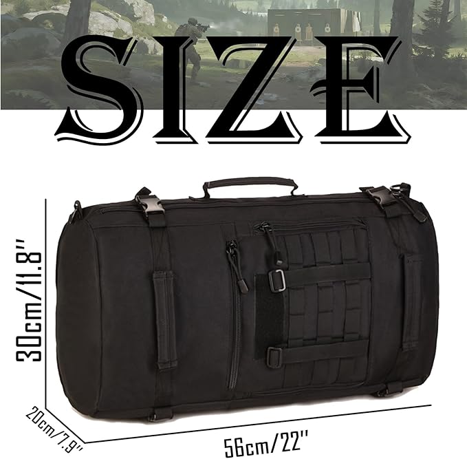 50L Multi-Function Tactical Handbag Outdoor Camping Large Messenger Bag Hiking Portable Storage Backpack(Black)