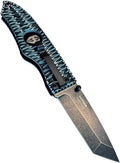 HOFFNER 3.5 EDC Folding Knife with Pocket Clip VG10 Japanese Stainless Steel Black Acid Washed Tanto Blade - (Chiseled Dark Ops Aggressive Texture Grip) - Camping Hiking Outdoor Survival