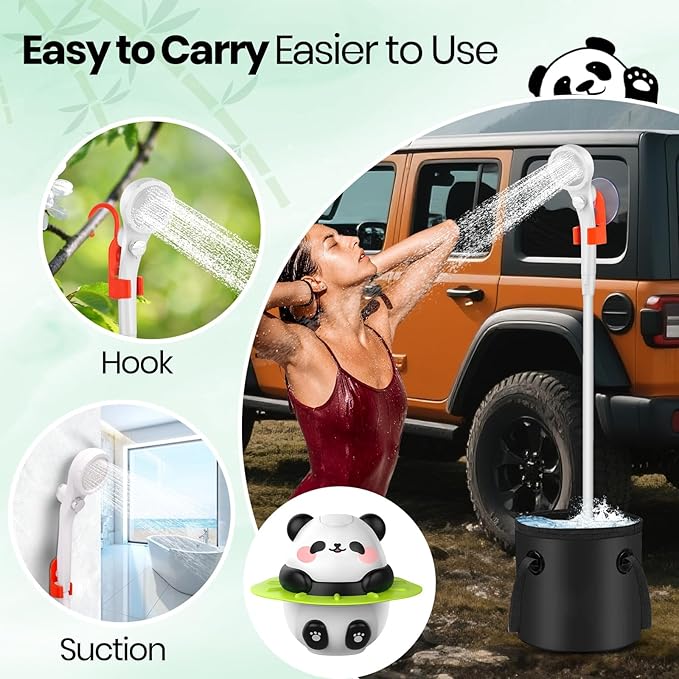 Portable Camping Shower 10500mAh Camp Shower with 3 Spray Modes IPX7 Waterproof Outdoor Shower Perfect for Hiking Beach Pets &amp Car Wash