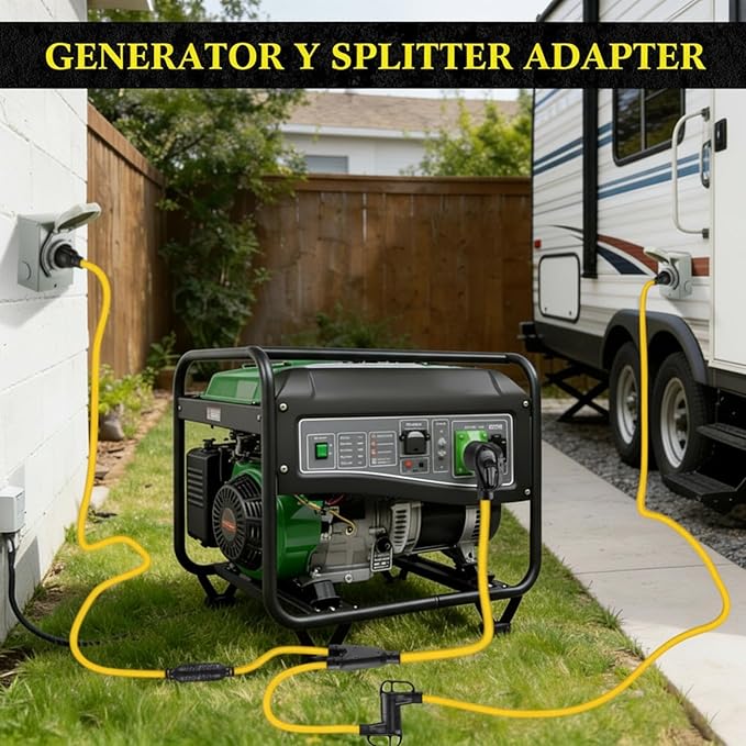 Kanayu 14-50P to TT-30R &amp L14-30R 50 Amp to 30 Amp RV Generator Adapter Cord Compatible with NEMA 50Amp RV Generator to 30Amp EV/RV Charging and House Inlet Box 8/2+10/2 STW AWG ETL Listed 2.5