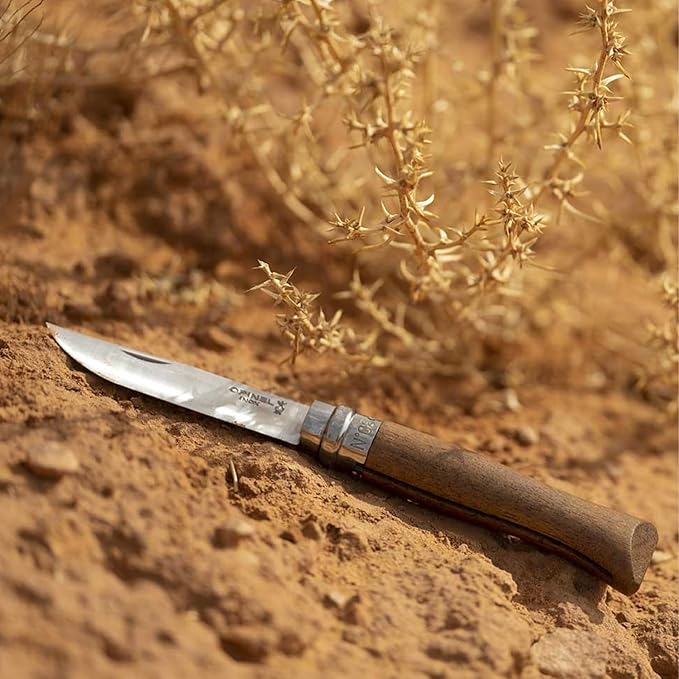 OPINEL No.06-No.09 Premium Woods Stainless Steel Folding Pocket Knife Made in France (No.06/Walnut)