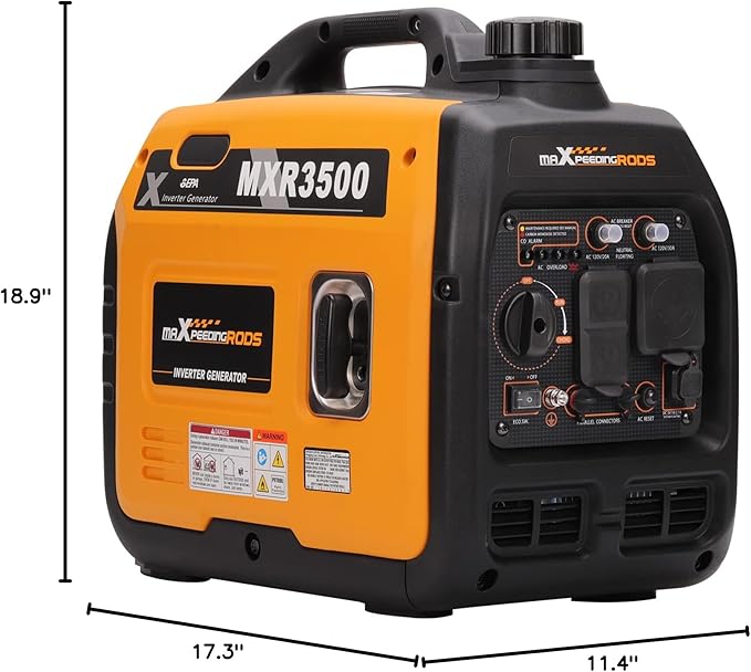 MaXpeedingrods 3500 Watt Portable Inverter Generator Gas Powered EPA Compliant Compact and Lightweight for Home Backup Power Outdoor Camping RV and Trailer