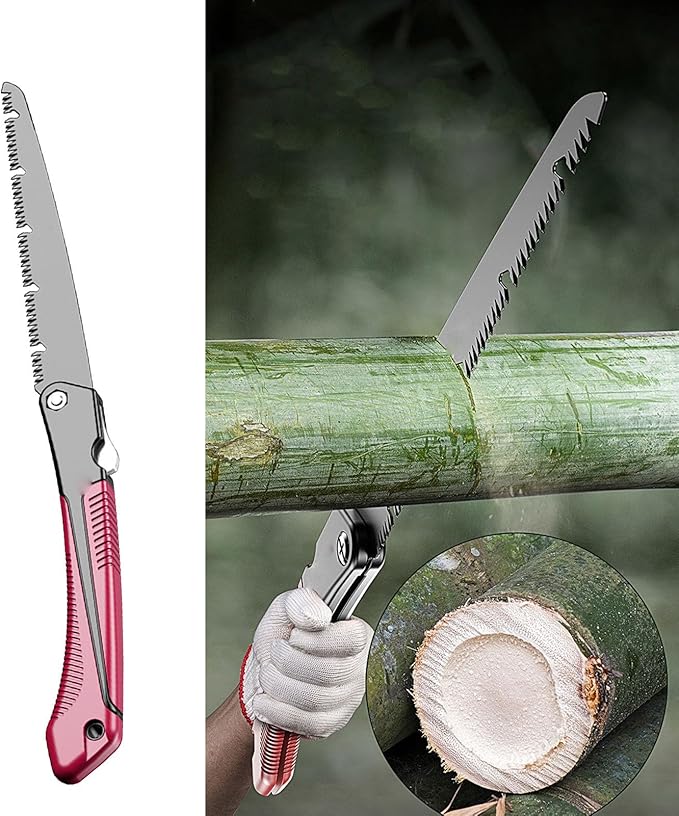 Folding Saw 9 Straight Blade SK9 Steel Ergonomic Handle for Wood &amp Dry Wood Pruning Cutting Branches Wallboard Drywall Plywood Bushcraft and Camping Tool