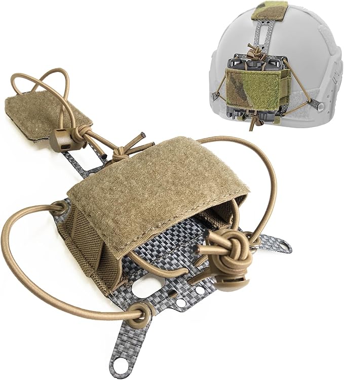 Tactical Helmet Battery Pouch Battery Storage Holder Pack with Hook and Loop Counterweight Bag for Airsoft Helmet