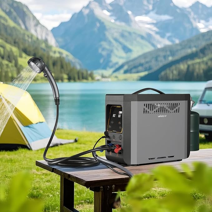 GPT3U Portable Propane Water Heater for Camping – Instant Hot Water Battery Powered Outdoor Tankless Shower Constant Temperature Safe for RV Beach Outdoor Adventures