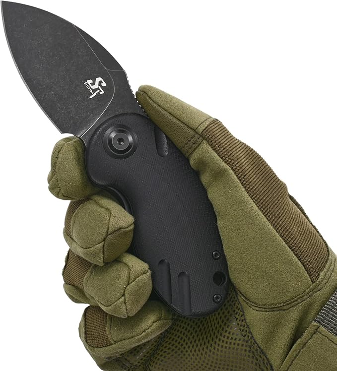 Sitivien ST153 Pocket Folding KnifeSandvik 14C28N Black Stonewashed Blade with G10 HandleChinese Zodiac Series EDC Tool Knifes Utility Knife for Camping Hunting Survival Hiking(Black) … …